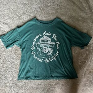 Smoky the bear green crop top